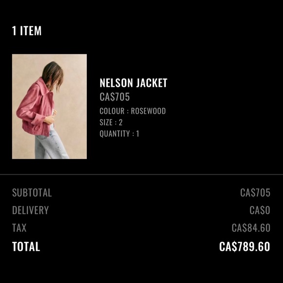 Sezane Nelson Jacket Size 34 - Picture 4 of 4